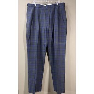 Vtg Polo Ralph Lauren Mens Tartan Plaid Pants Sz 39x32 90s Pleated Cuff Preppy